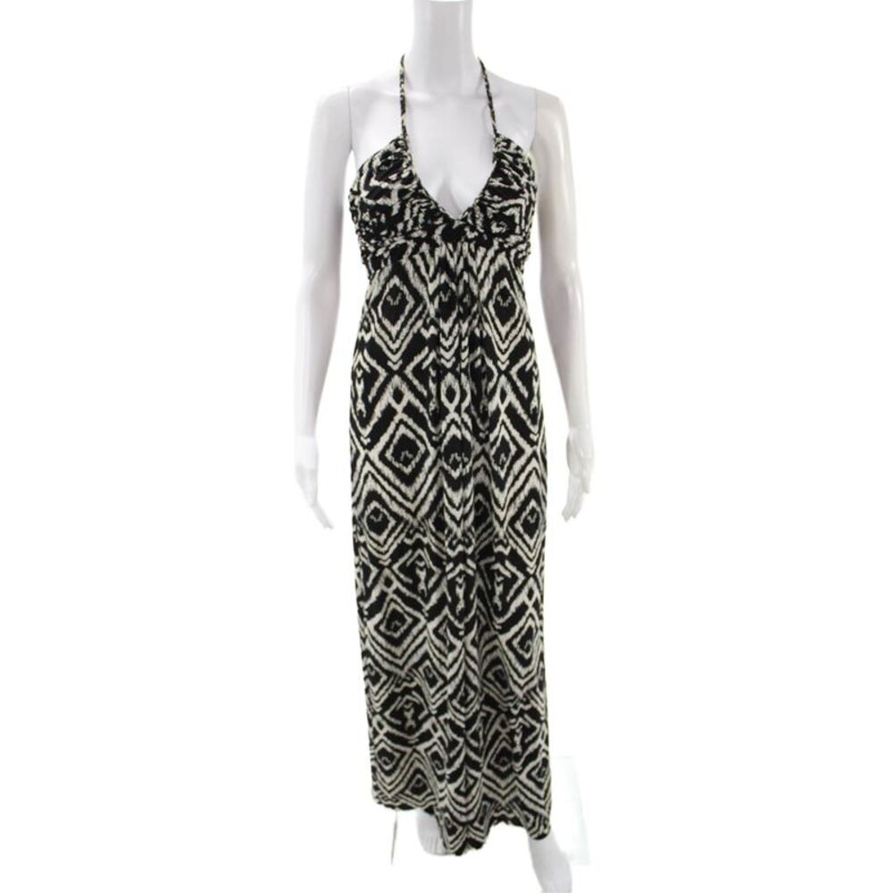 T Bags Los Angeles Women Black Aztec Sleeveless Maxi Dress Size S